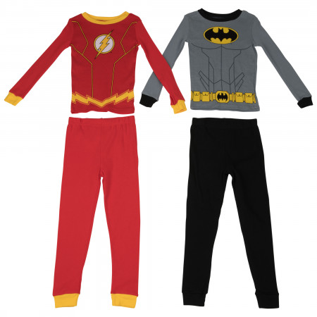 Batman and The Flash Cosplay 4-Piece Boys Pajama Set